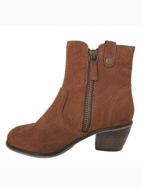 Steve Madden Tan Brown Suede‎ Zipper Ankle Boots- Size 7.5